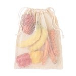 Sacchetti da 140g con trama a rete da 110g con chiusura coulisse Eco Verdure color beige terza vista