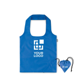 Borsa di plastica riciclata ripiegabile per la spesa Strawberry RPET color blu vista area di stampa
