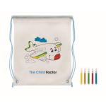 Zainetto a sacca per bambini colorabile e pennarelli inclusi Color Fun quarta vista principale