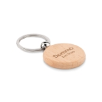 Portachiavi personalizzato in legno rotondo con anello Roundwood color legno seconda vista principale