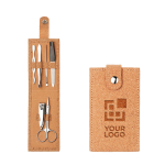 Set per la manicure con 6 accessori in custodia di sughero Corkstyle color beige vista area di stampa