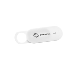 Copri webcam personalizzato con logo con apertura scorrevole Spyshield color bianco immagine con logo 4