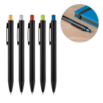 Penna in alluminio con finitura opaca pulsante colorato inchiostro blu vari colori