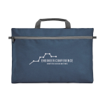 Borsa ufficio pubblicitaria poliestere 600D con zip Basic color blu immagine con logo 2