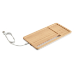 Caricatore wireles portaoggetti in bambù con supporto 5W Tidy color naturale