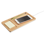 Caricatore wireles portaoggetti in bambù con supporto 5W Tidy color naturale terza vista