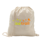 Zainetto a sacca promozionale beige in 100% cotone 100g/m2 Eco color beige immagine con logo