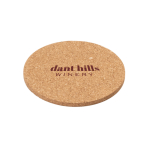 Sottobicchiere rotondo in sughero personalizzato color naturale immagine con logo