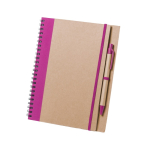 Blocco note personalizzato A5 con penna e pagine bianche Colouring color fucsia prima vista