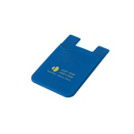 Portatessere personalizzato con adesivo retro smartphone SiliconCase color blu immagine con logo