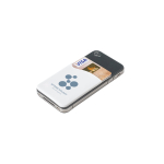 Portatessere personalizzato con adesivo retro smartphone SiliconCase color bianco immagine con logo 4