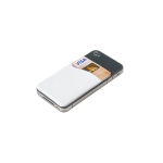 Portatessere personalizzato con adesivo retro smartphone SiliconCase color bianco terza vista