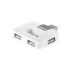 Hub USB personalizzato economico compatto in ABS 4 USB A color bianco immagine con logo 4