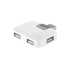 Hub USB personalizzato economico compatto in ABS 4 USB A color bianco terza vista