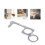 Portachiavi anticontatto promozionale in acciaio inox con anello Key color argento