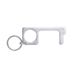 Portachiavi anticontatto promozionale in acciaio inox con anello Key color argento prima vista