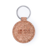 Portachiavi economico rotondo in sughero con incisione laser Eco Round vista area di stampa