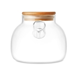 Teiera con logo in vetro infusore acciaio tappo in bamboo 850ml Nordik color trasparente sesta vista