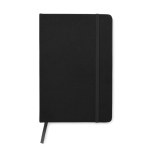 Taccuini promoizonali A5 con elastico pagine a righe riciclate RPET color nero seconda vista