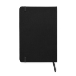 Taccuini promoizonali A5 con elastico pagine a righe riciclate RPET color nero terza vista