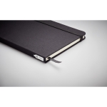 Taccuini promoizonali A5 con elastico pagine a righe riciclate RPET color nero quinta vista fotografica
