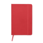 Taccuini promoizonali A5 con elastico pagine a righe riciclate RPET color rosso seconda vista