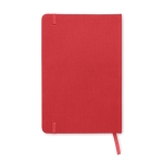Taccuini promoizonali A5 con elastico pagine a righe riciclate RPET color rosso terza vista