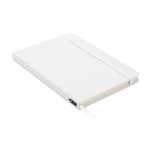Taccuini promoizonali A5 con elastico pagine a righe riciclate RPET color bianco