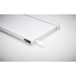 Taccuini promoizonali A5 con elastico pagine a righe riciclate RPET color bianco quinta vista fotografica
