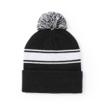 Cappello invernale tanti colori con fasce bianche e risvolto PomPon prima vista
