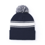 Cappello invernale tanti colori con fasce bianche e risvolto PomPon prima vista