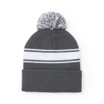 Cappello invernale tanti colori con fasce bianche e risvolto PomPon seconda vista