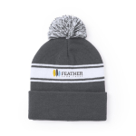 Cappello invernale tanti colori con fasce bianche e risvolto PomPon prima vista