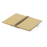 Block notes A5 copertina riciclata con elastico pagine a righe Closure color marrone seconda vista