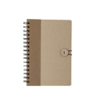 Block notes A5 copertina riciclata con elastico pagine a righe Closure color marrone terza vista