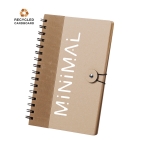 Block notes A5 copertina riciclata con elastico pagine a righe Closure color marrone quarta vista