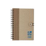 Block notes A5 copertina riciclata con elastico pagine a righe Closure vista area di stampa