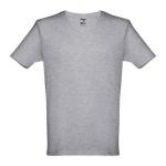 T-shirt scollo a V taglio regolare in jersey cotone 150g/m² THC Athens color grigio jeansato prima vista