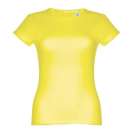 T-shirt aderente da donna in jersey di cotone da 150 g/m² THC Sofia color giallo fluorescente prima vista