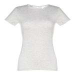 T-shirt aderente da donna in jersey di cotone da 150 g/m² THC Sofia color grigio chiaro jensato prima vista
