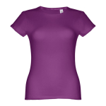 T-shirt aderente da donna in jersey di cotone da 150 g/m² THC Sofia color viola prima vista