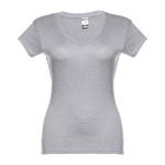 T-shirt aderente da donna con scollo a V in cotone 150 g/m² HC Athens color grigio jeansato prima vista