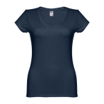 T-shirt aderente da donna con scollo a V in cotone 150 g/m² HC Athens color blu scuro prima vista