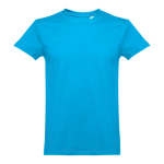 Tshirt da uomo dal taglio regolare jersey di cotone 190g/m² THC Ankara color azzurro ciano