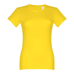 T-shirt aderente donna con logo in jersey di cotone 190g/m² THC Ankara color giallo prima vista