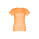 T-shirt aderente donna con logo in jersey di cotone 190g/m² THC Ankara color corallo prima vista