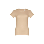 T-shirt aderente donna con logo in jersey di cotone 190g/m² THC Ankara color marrone chiaro prima vista