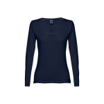 Maglia a maniche lunghe da donna in cotone 150 g/m² THC Bucharest color blu prima vista