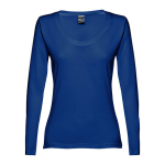 Maglia a maniche lunghe da donna in cotone 150 g/m² THC Bucharest color blu reale prima vista