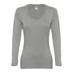 Maglia a maniche lunghe da donna in cotone 150 g/m² THC Bucharest color grigio jeansato prima vista
